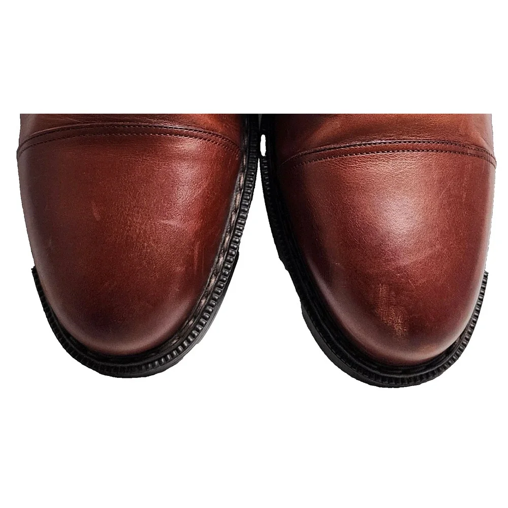 Mens Bacco Bucci Brown Leather Oxford Shoes Made In Italy Size 14 D High Quality